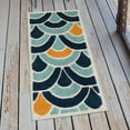 thumbnail image 1 of Unique Loom Belize Outdoor Collection Area Rug - Dangriga (2' x 10' Runner Blue/Orange), 1 of 7