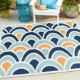 thumbnail image 1 of Unique Loom Belize Outdoor Collection Area Rug - Dangriga (5' 3" Square Blue/Orange), 1 of 7