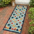 thumbnail image 1 of Unique Loom Belize Outdoor Collection Area Rug - Sarstoon (2' x 8' Runner Ivory/Light Blue), 1 of 7