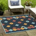 thumbnail image 1 of Unique Loom Belize Outdoor Collection Area Rug - Sarstoon (5' 3" Square Charcoal/Navy Blue), 1 of 7