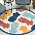 thumbnail image 1 of Unique Loom Belize Outdoor Collection Area Rug - Turneffe (5' 3" Round White/Rust Red), 1 of 7