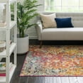 thumbnail image 1 of Unique Loom Vivid Collection Area Rug - Bengaluru (9' x 12' Rectangle Multi/Orange), 1 of 9