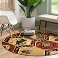 thumbnail image 1 of Unique Loom Pioneer Collection Area Rug - Billings (4' 1" Round Multi/Black), 1 of 9