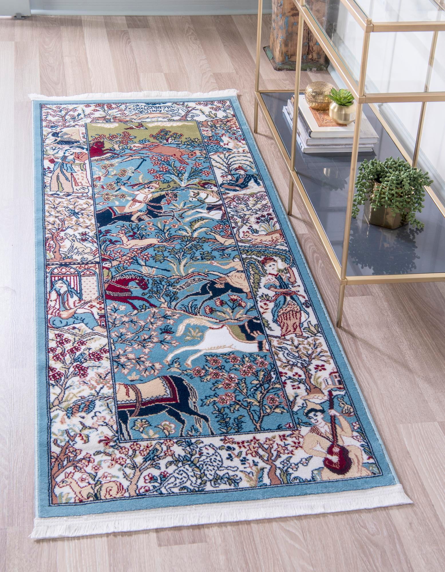 Unique Loom Birmingham Narenj Rug , 3' 0" x 13' 1" ,Blue