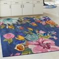 thumbnail image 1 of Unique Loom Blossom Collection Area Rug - Laura (10' Square Blue/Gold), 1 of 7