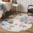 thumbnail image 1 of Unique Loom Blossom Collection Area Rug - Laura (4' x 6' Oval Ivory/Black), 1 of 7