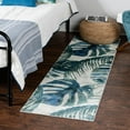 thumbnail image 1 of Unique Loom Blossom Collection Area Rug - Montego (2' 7" x 12' Runner Ivory/Blue), 1 of 7