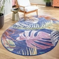thumbnail image 1 of Unique Loom Blossom Collection Area Rug - Montego (4' x 6' Oval Multi/Green), 1 of 7