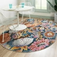 thumbnail image 1 of Unique Loom Blossom Collection Area Rug - Negril (7' 10" x 10' Oval Multi/Black), 1 of 7
