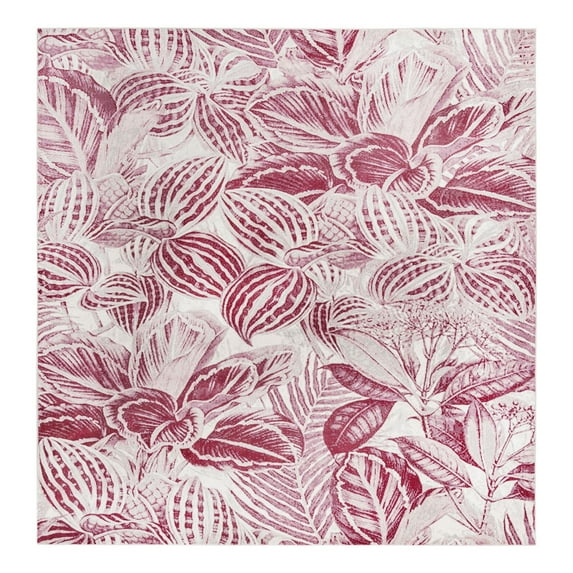 Unique Loom Blossom Collection Area Rug - Ocho (10' Square Fuchsia/Pink)