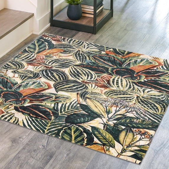 Unique Loom Blossom Collection Area Rug - Ocho (10' Square Multi/Beige)