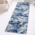 thumbnail image 1 of Unique Loom Blossom Collection Area Rug - Ocho (2' 7" x 12' Runner Navy Blue/Ivory), 1 of 7