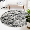 thumbnail image 1 of Unique Loom Blossom Collection Area Rug - Ocho (5' 3" Round Charcoal/Ivory), 1 of 7