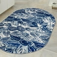 thumbnail image 1 of Unique Loom Blossom Collection Area Rug - Ocho (5' 3" x 7' 10" Oval Navy Blue/Ivory), 1 of 7