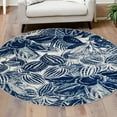 thumbnail image 1 of Unique Loom Blossom Collection Area Rug - Ocho (7' Round Navy Blue/Ivory), 1 of 7