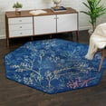 thumbnail image 1 of Unique Loom Blossom Collection Area Rug - Yoshino (6' Octagon Blue/Green), 1 of 7