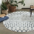 thumbnail image 1 of Unique Loom Bohemian Trellis Collection Area Rug - Gypsy (5' 3" Round Coastal White/Navy Blue), 1 of 7