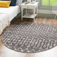 thumbnail image 1 of Unique Loom Bohemian Trellis Collection Area Rug - Gypsy (5' 3" Round Stone Gray/Ivory), 1 of 7