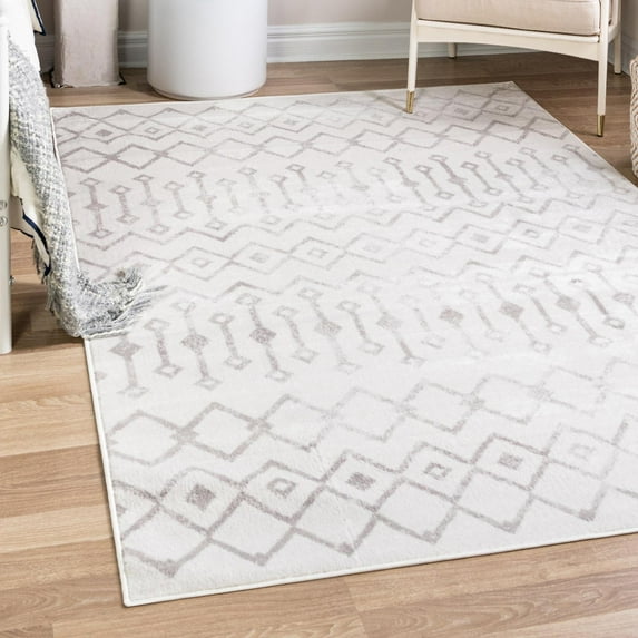 Unique Loom Bohemian Trellis Collection Area Rug - Gypsy (8' x 10' Rectangle Pearl/Gray)