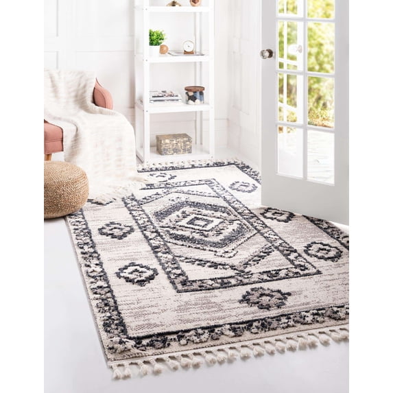 Unique Loom Cherokee Collection Area Rug - Boone (2' x 3' 2" Rectangle Sand/Gray)
