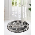 thumbnail image 1 of Unique Loom Cherokee Collection Area Rug - Boone (7' Round Fossil Gray/Black), 1 of 6