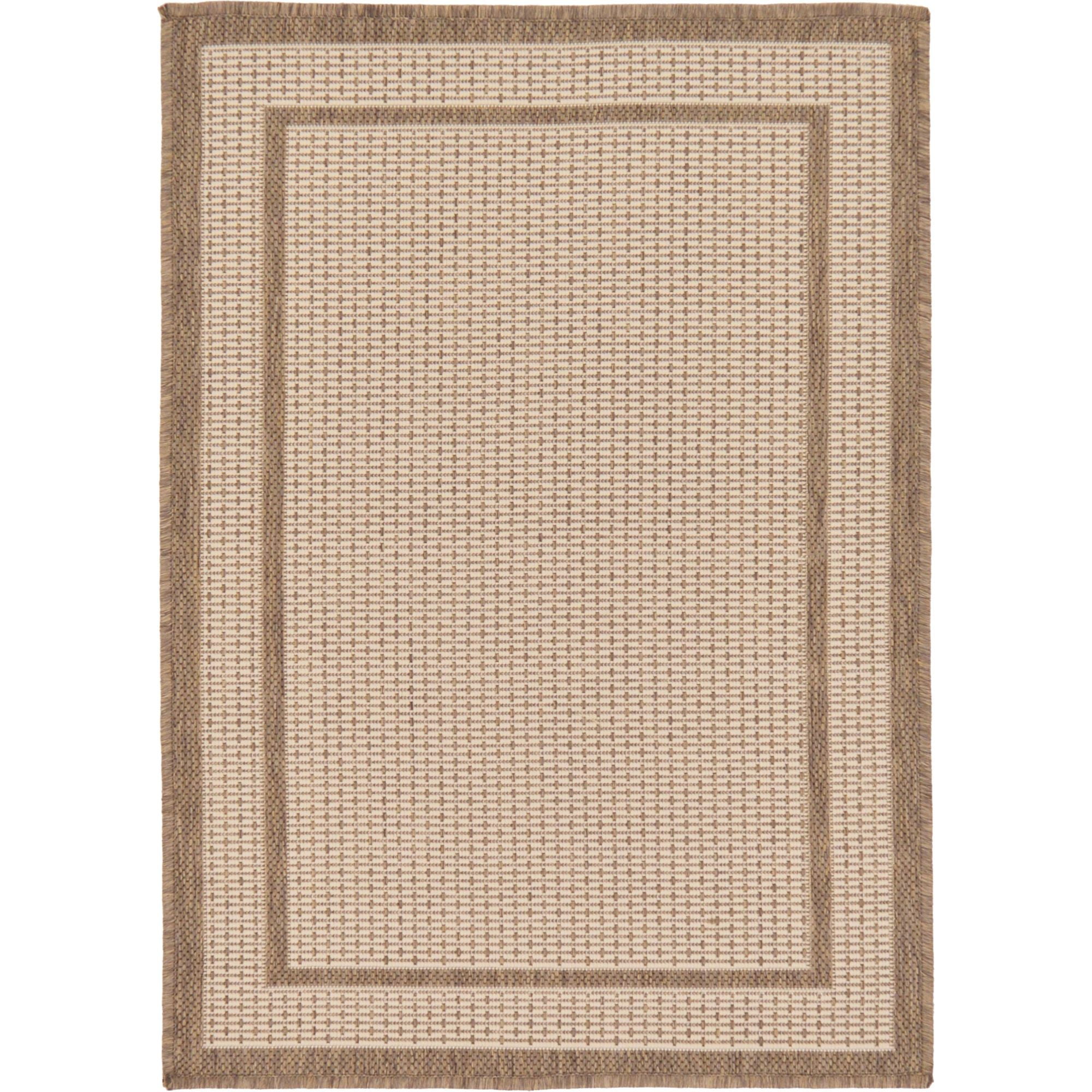 Unique Loom Border Indoor/Outdoor Border Rug Beige/Brown 2' 2