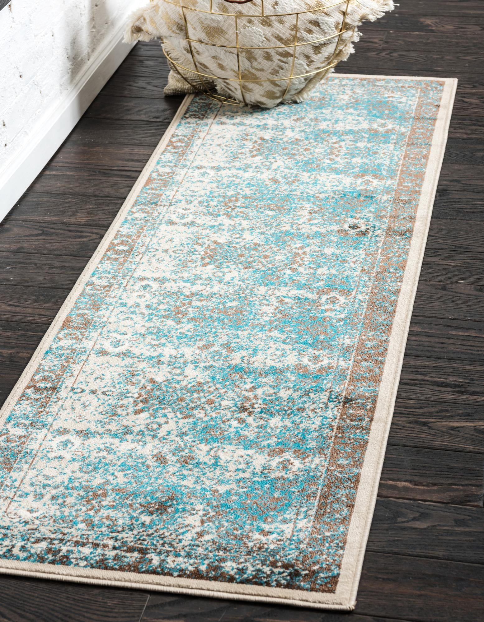 Unique Loom Bosphorus Imperial Rug , 3' 0 x 9' 10 , Ivory and Blue ...
