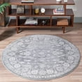 thumbnail image 1 of Unique Loom Boston Collection Area Rug - Floral (3' 3" Round Gray/Ivory), 1 of 7