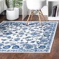 thumbnail image 1 of Unique Loom Boston Collection Area Rug - Floral (3' 3" Square White Blue/Gray), 1 of 6