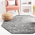 thumbnail image 1 of Unique Loom Boston Collection Area Rug - Floral (5' 3" Octagon Gray/Ivory), 1 of 7