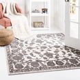 thumbnail image 1 of Unique Loom Boston Collection Area Rug - Floral (5' 3" Square white Gray/Ivory), 1 of 7