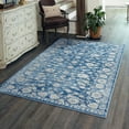 thumbnail image 1 of Unique Loom Boston Collection Area Rug - Floral (9' 10" x 14' Rectangle Blue/Ivory), 1 of 7