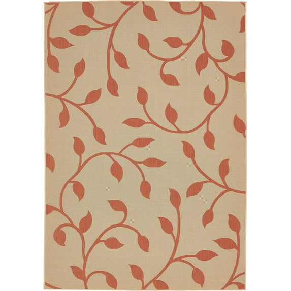 Unique Loom Botanical Outdoor Modern Floral Area Rug or Runner