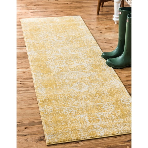 Unique Loom Bouquet Tradition Rug , 2' 2" x 6' 0" ,Yellow