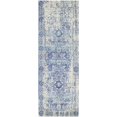 thumbnail image 1 of Unique Loom Bouquet Tradition Rug Ivory/Blue 2' 2" x 6' 1" Runner Medallion Modern Perfect For Bathroom Hallway Mud Room Laundry Room, 1 of 6