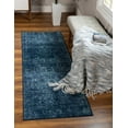 thumbnail image 1 of Unique Loom Bouquet Tradition Rug Navy Blue/Blue 2' 7" x 10' Runner Medallion Modern Perfect For Bathroom Hallway Mud Room Laundry Room, 1 of 6