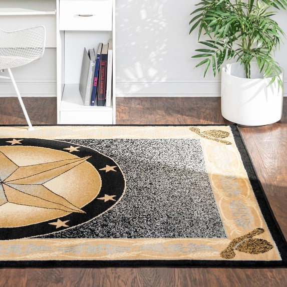 Unique Loom Pioneer Collection Area Rug - Bozeman (10' x 14' 1" Rectangle Blue/Beige)