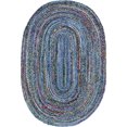 thumbnail image 1 of Unique Loom Braided Chindi Rug, Blue/Multi (5' 0 x 8' 0), 1 of 7