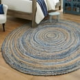 thumbnail image 1 of Unique Loom Braided Chindi Collection Area Rug (8' Round Blue and Natural/Natural), 1 of 6