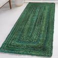 thumbnail image 1 of Unique Loom Braided Chindi Collection Area Rug - Layer (2' 6" x 6' 1" Runner Green/Hunter Green), 1 of 7
