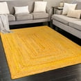 thumbnail image 1 of Unique Loom Braided Chindi Collection Area Rug - Layer (4' 1" x 6' 1" Rectangle Yellow Orange/Orange), 1 of 7