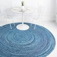 thumbnail image 1 of Unique Loom Braided Chindi Collection Area Rug - Layer (8' Round Blue/Navy Blue), 1 of 6