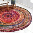 thumbnail image 1 of Unique Loom Braided Chindi Collection Area Rug - Layer (8' Round Multi/Blue), 1 of 6