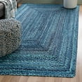 thumbnail image 1 of Unique Loom Braided Chindi Collection Area Rug - Layer (8' x 10' Rectangle Blue/Navy Blue), 1 of 9