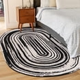 thumbnail image 1 of Unique Loom Braided Chindi Collection Area Rug - Oreo (3' 3" x 5' 1" Oval Black and White/Ivory), 1 of 7