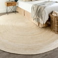 thumbnail image 1 of Unique Loom Braided Jute Collection Area Rug - Dhaka (3' 3" Round White), 1 of 7