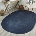 thumbnail image 1 of Unique Loom Braided Jute Collection Area Rug - Dhaka (3' 3" x 5' 1" Oval Navy Blue), 1 of 7