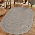 thumbnail image 1 of Unique Loom Braided Jute Collection Area Rug - Dhaka (8' x 10' Oval Gray), 1 of 7