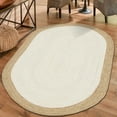 thumbnail image 1 of Unique Loom Braided Jute Collection Area Rug - Goa (5' 1" x 8' Oval White/Natural), 1 of 7
