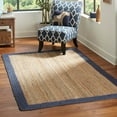 thumbnail image 1 of Unique Loom Braided Jute Collection Area Rug - Goa (9' x 12' 2" Rectangle Natural/Navy Blue), 1 of 7